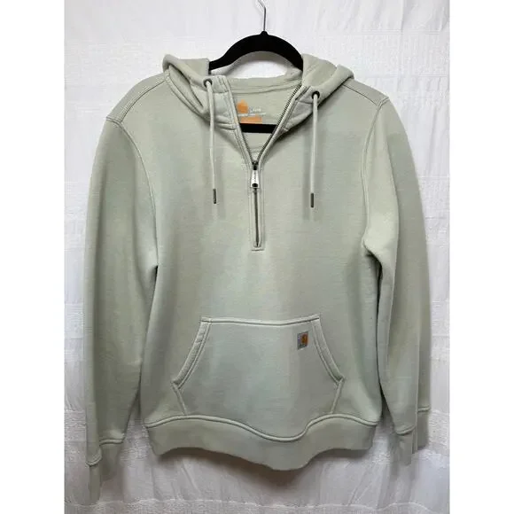 Carhartt Clarksburg 1/2 Zip Hoodie Sweatshirt, Size Large, Mint Green - Picture 1 of 5